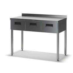 Stainless Steel Table SGD-2 with Drawers and Edge