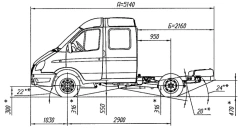 2-Axle Chassis for Cargo Truck, Modification 33023 with Euro-2 Gasoline Engine