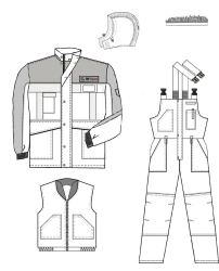 Women's Protective Suit (Jacket and Overalls) for Cold Temperatures and Industrial Contaminants