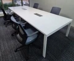 Medium Conference Table with Metal Supports
