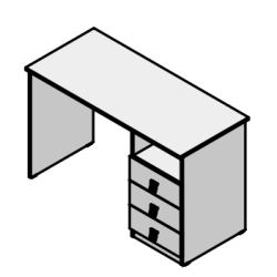 Wooden Bedroom Desk with Cabinet - Contemp, Bolero, Elza, Carmen, Milana, Fandango, Twist