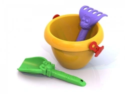 Colorful Sand Set No. 107 with Rake, Shovel, and "Sunny" Bucket