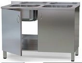 Dual Sink Cabinet with AISI 304 Stainless Steel - KSm/nj 3-02.1 m-10