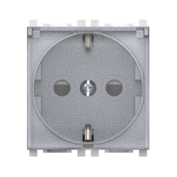 CADUCEUS ALING Experience Hidden Installation Socket with Grounding and Shutters, 16A, 250V~, 2M, Silver, Art. 74104