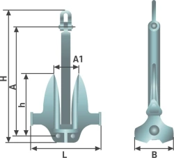 Heavy-Duty Anchor for Boats, Matrosov L-400 Alloy Steel