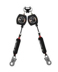 Dual-Arm Fall Protection Device "HB-02 Cable" with Carabiner, Model vpro HB02C duo 0052