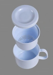 Polymer Container with Perforated Bottom and Lid for Pre-Sterilization Cleaning, Chemical Disinfection, and Sterilization