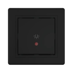 Caduceus Aling Prestige Black Soft Touch Light Switch with Indicator 10AX, 250V - Model 609I