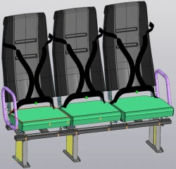 School Bus Passenger Seat with Armrests DS15.6840.010-PV11