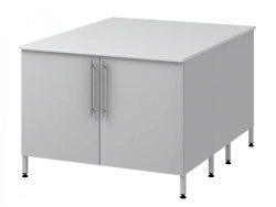 Island Table with Two Metal Support Columns 1200 OTDL