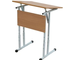 Single Student Desk with Metal Frame Type II, Adjustable Height 2-4, 3-5, 4-6