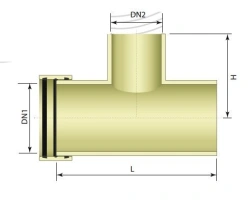 Fiberglass T-Piece DN300 - DN3000 with Pressure PN1 - PN32