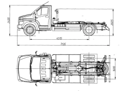 GAZ-SAZ-3902-03 Bunker Truck with Hook Loader