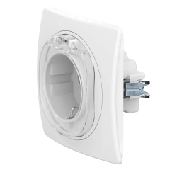 Caduceus Aling Eon White 16A Socket with Grounding and Ceramic Base, Model E603.00