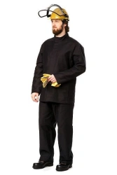 Men's Jacket and Pants Suit with Hidden Button Closure and Protective Pockets Model 3.152