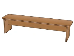 Wooden Bench for Preschool Play - Model N2 H220/StD109