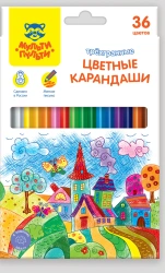 Multi-Pulti Colored Pencils "Incredible Adventures", 36 Colors, Triangular, Pre-sharpened, Cardboard, Euro Hanging
