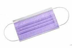 Non-Sterile Medical Mask from Non-Woven Materials "GEKSA" (Three-Layer, Elastic, Purple)
