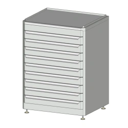 Tool Cabinet with 9 Drawers on Adjustable Legs (625x540x900 mm)