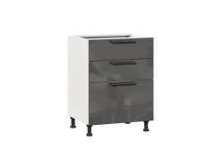 Anthracite Kitchen Cabinet Facade Set with 3 Drawers - Model LD.279140.000