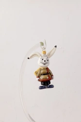 Handcrafted Glass Christmas Ornament "Papa Bunny