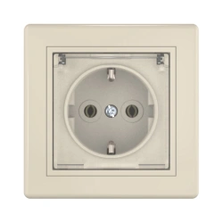 Caduceus Aling Prestige Hidden Installation Socket with Grounding, 16A, 250V, Beige, Art. 603.999
