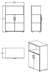 Storage Cabinet for Documents and Office Supplies, Model 403.80.112