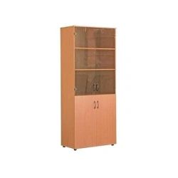 Wooden Document Cabinet with Glass Doors, Model 3