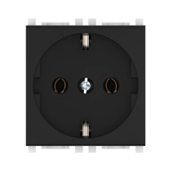 CADUCEUS ALING Experience Hidden Socket with Grounding, 16A, 250V, Black (Soft Touch), Art. 74101.E1