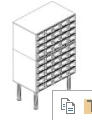 Catalog Cabinet, 2-Module, 45 Drawers (5x9), on Supports h382