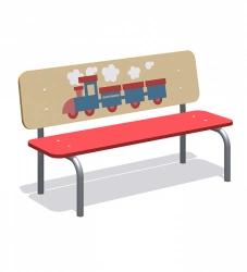 Outdoor Play Area Bench "Train Day" - Romana 302.09.00-07