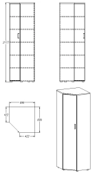 Storage Cabinet for Documents and Office Supplies, Series 432.218
