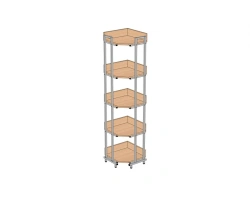 Corner Shelf Unit with 5 Shelves 450x450x1950 mm StU-5