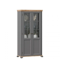 Ameli Two-Door Glass Cabinet in Onyx Gray - Model LD.642890.000
