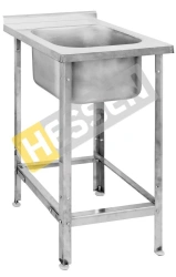 Single-Section Stainless Steel Wash Sink with Shelf for Mixer VMC 1/6756