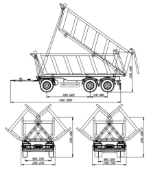 3-Axle Dump Trailer with Side or Rear Discharge for Bulk Cargo - Model 966603
