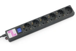 Power Cube Extension Cord 1.9m with 6 Outlets (Black) 16A/3.5kW