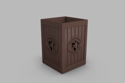 Waste Bin with Removable Metal Container and Custom Logo