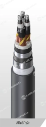 High Voltage Power Cable with Aluminum Conductors, AПвБПу2г