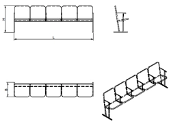 Five-Seat Auditorium Chair Section (Model KA.5)