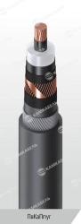 Power Cable with Copper Conductor, XLPE Insulation, 64/110 kV, PvkApPug