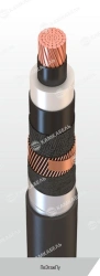 High Voltage Power Cable with Copper Conductors, PE Insulation - PvEghazPu