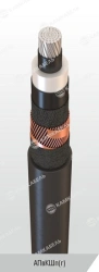 High Voltage Power Cable with Aluminum Conductors, 3kV, AПвКШп Model