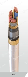 Power cable with copper conductors, paper insulation, 1 kV, SBG model